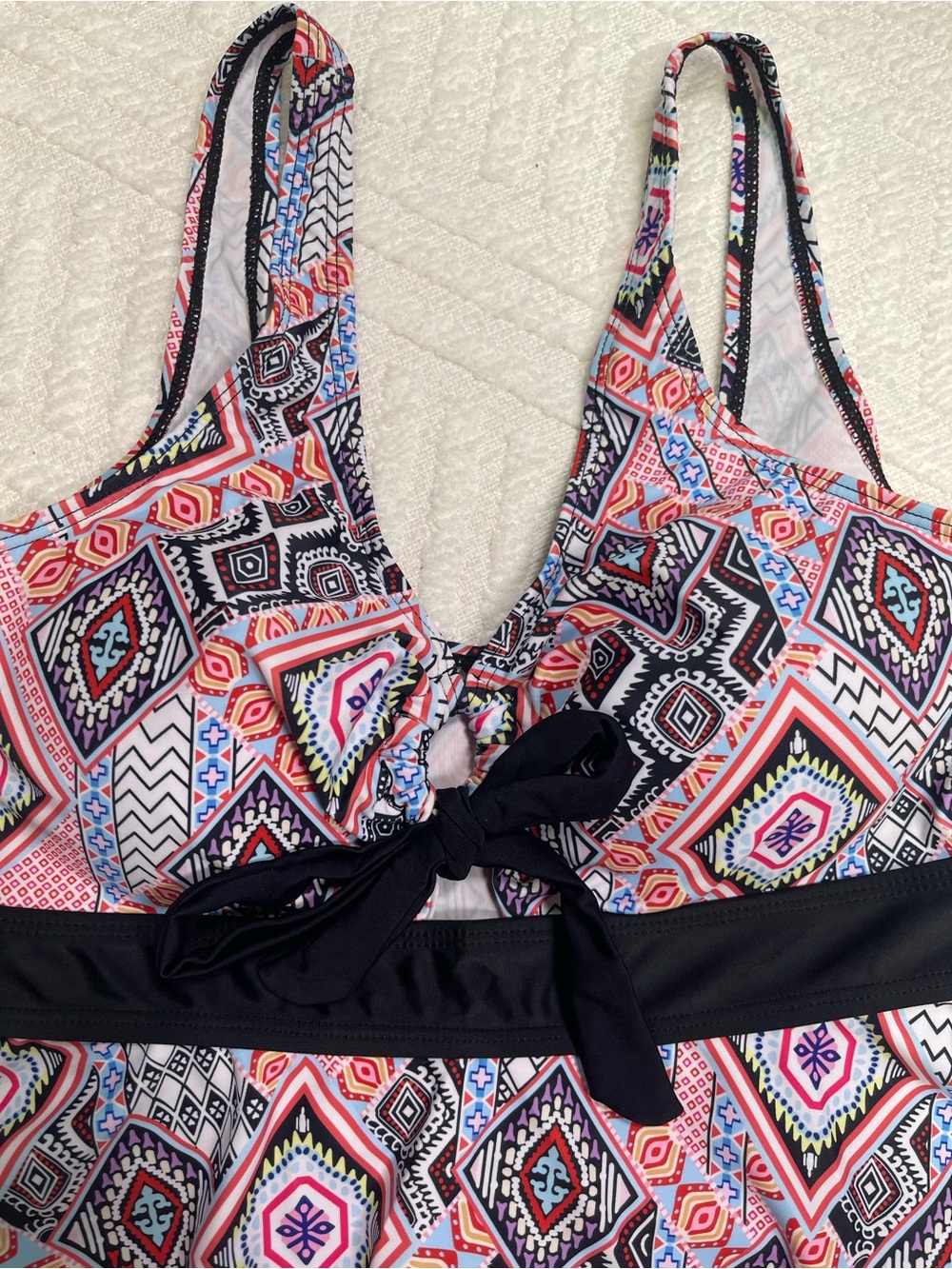 Patterned Swim Dress with Built in Shorts Size M - Picture 3 of 12